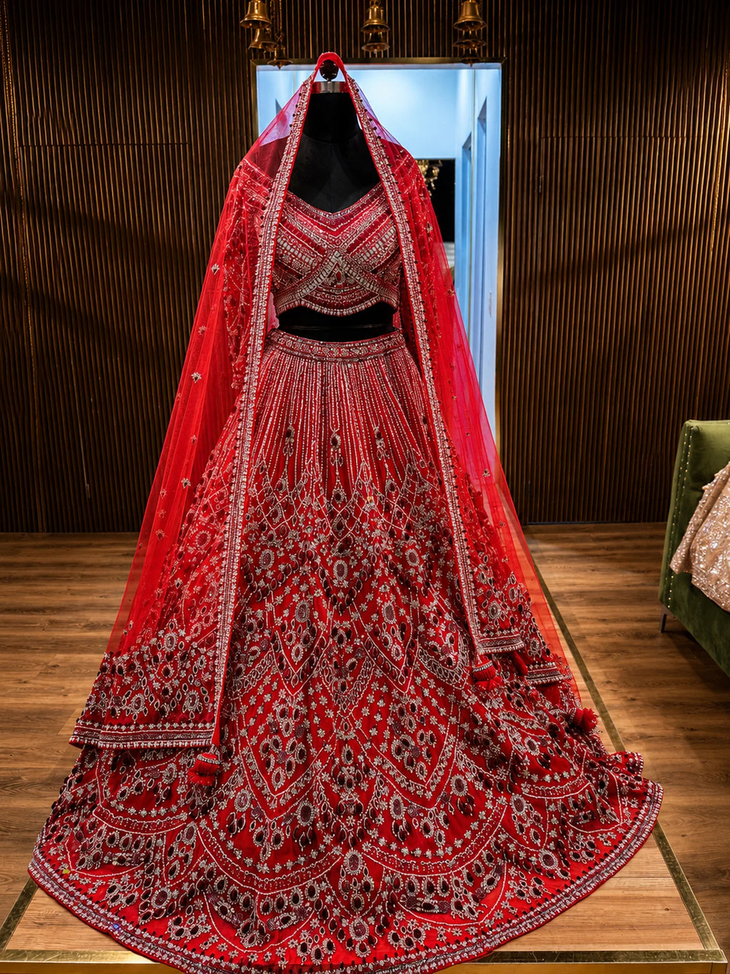 Red Embroidered Heavy Work Lehenga Choli